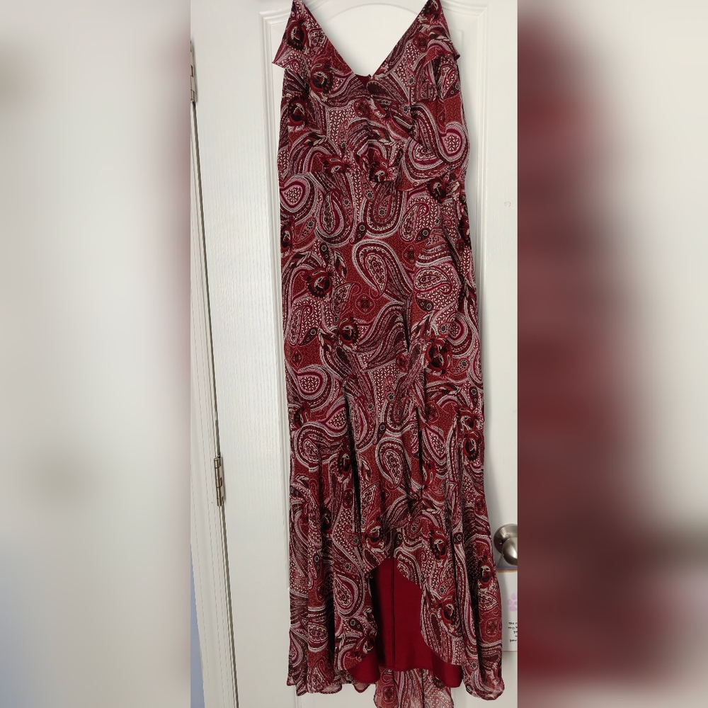Express Red Paisley Dress